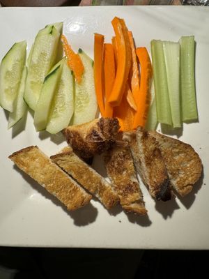 Crudite and sourdough  at Caravan of Dreams in New York City