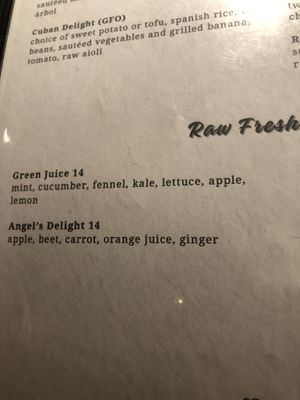 Menu   at Caravan of Dreams in New York City
