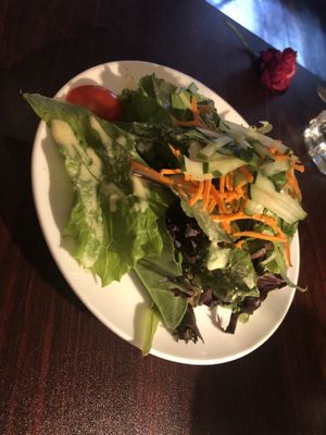 Salad comes with the main course   at Caravan of Dreams in New York City