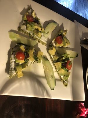 Raw bruschetta   at Caravan of Dreams in New York City