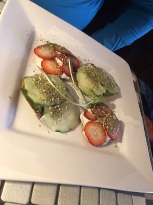 Raw hummus and pesto zattar   at Caravan of Dreams in New York City