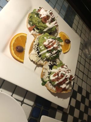 Raw California tostada  at Caravan of Dreams in New York City