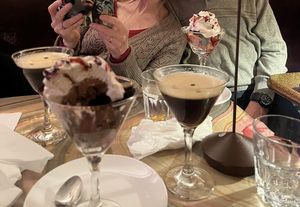 Brownie and ice cream .  at Caravan of Dreams in New York City