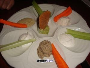 appetizer sampler (bread not shown) at Caravan of Dreams in New York City