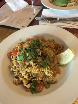 Spanish paella  at Caravan of Dreams in New York City