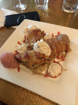 Grilled banana and chocolate pancakes  at Caravan of Dreams in New York City
