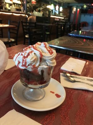 Warm brownie Sundae at Caravan of Dreams in New York City