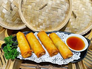 Spring rolls (Vegan) (4pc) at Happy Belly Chinese Restaurant in Newtown