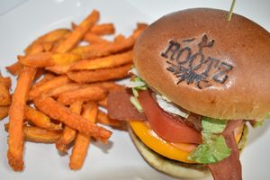 Bacon “No-Pig” Burger at Rootz Soul Cafe in North Lauderdale
