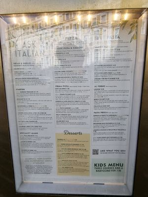 Menu didnt really have a lot of vegan on offer ... at ASK Italian in South West London