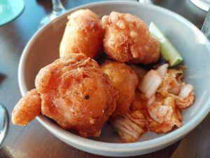 Corn fritters  at Sweetwater Rooftop Bar in East Fremantle