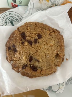 Chocolate chip and hazelnut cookiees  at Copper Branch in Annecy