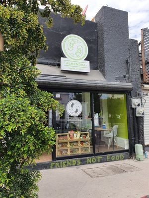 This how the store front looks like at Almendra Vegan Market in La Paz