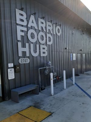 Barrio Food Hub entrance (ghost kitchen)- order before arriving at Cultivated Greens in Chula Vista