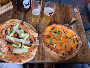 Vegan pizzas and beer  at BrewDog in Peterhead