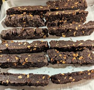 Double Chocolate Hazelnut Biscotti - vegan & gluten-free at Govinda's Catering in Durham