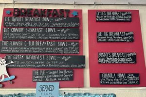 Breakfast menu  at Bunny and Clyde's Corner Cafe and Market in Salida