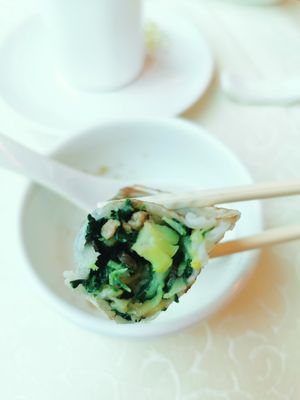 Veggie dumplings with lots of veg at Heartful Veggie 從心素食 in New Territories