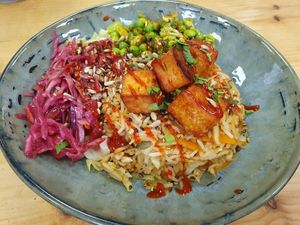 Korean tofu, a rotating special, not on regular menu at Roots in Barnstaple
