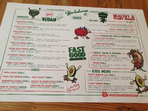 Menu part 1 at Hierbabuena Vegan in Buenos Aires