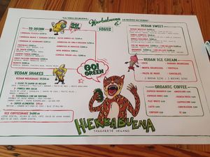 Menu part 2 at Hierbabuena Vegan in Buenos Aires