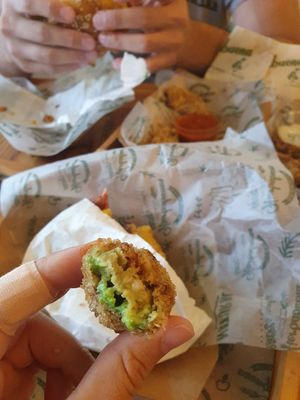 Crispy avocado - delicious at Hierbabuena Vegan in Buenos Aires