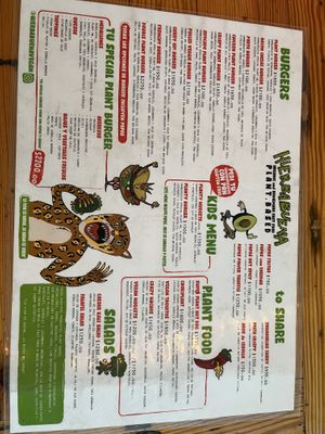 Main food menu  at Hierbabuena Vegan in Buenos Aires