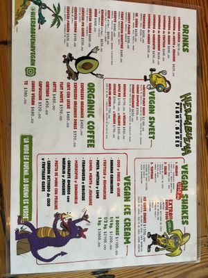 Other side of menu  at Hierbabuena Vegan in Buenos Aires