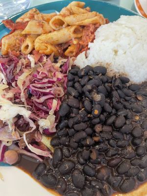Rice and beans, slaw and pasta salad  at Gloria in Brunswick