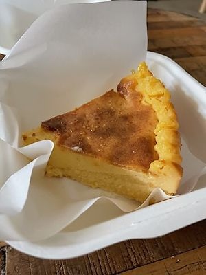 A slice of baked cheesecake  at Gloria in Brunswick