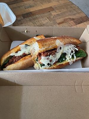 The meatless baguette, toasted   at Gloria in Brunswick