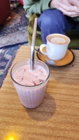 Strawberry milk! With actual strawberry, tasted more like a smoothie than strawberry milk at Gloria in Brunswick