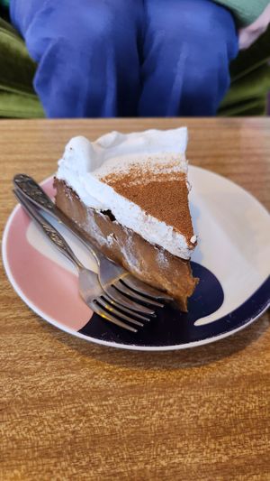 Coffee and cinnamon cake at Gloria in Brunswick