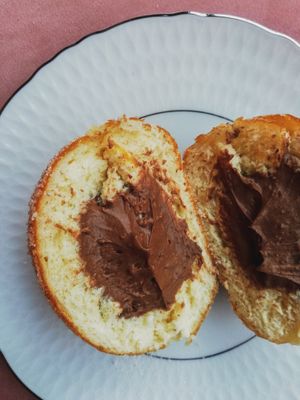 Nutella doughnut #Veganuary at Baja Wegańska Cukiernia in Warsaw