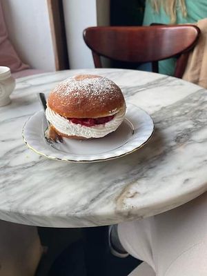 Strawberry donut   at Baja Wegańska Cukiernia in Warsaw