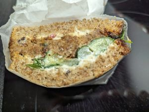 Pate sandwich - nice but very peppery at Baja Wegańska Cukiernia in Warsaw