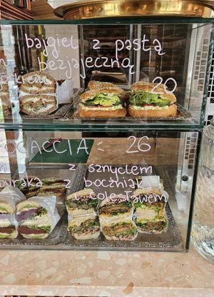 Sandwiches close up at Baja Wegańska Cukiernia in Warsaw