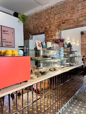 Counter. at Baja Wegańska Cukiernia in Warsaw