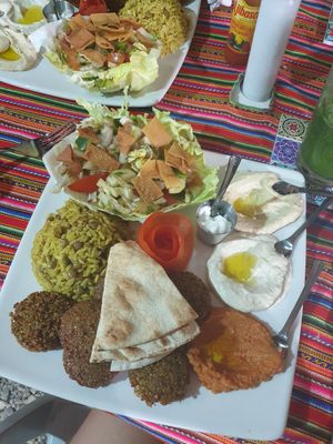 Special vegetarian plate (exceptional!!) at Barba Beach Arabic Food  in Palomino