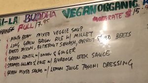 Sample menu  at Shangri-la Buddha in Albany