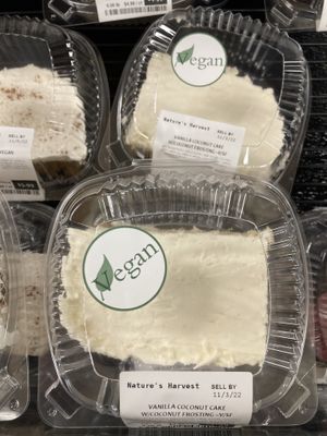 vegan coconut cake  at Nature's Harvest in Poughkeepsie