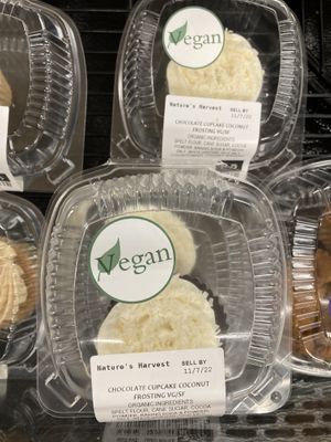vegan chocolate coconut cupcake  at Nature's Harvest in Poughkeepsie