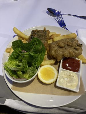 vegan fish and chips (main)  at Dockside in Wellington