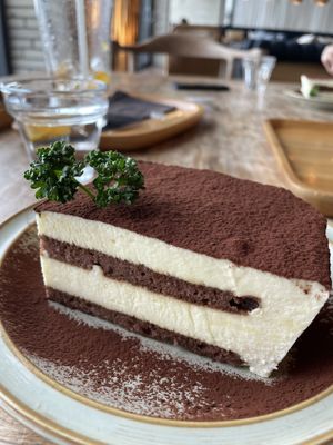 Vegetarian "Tiramisu" with parsley? 😅  at Tropical Hideaway Cafe in Jeju
