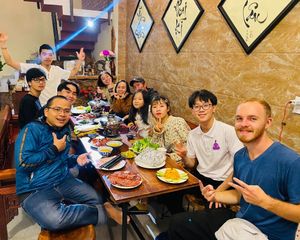 we cooking together, eat together, happy  together  at Tinh Quan in Da Nang