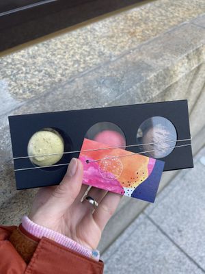 Three macaron set at Gion Iriser Vegan Sweets in Osaka