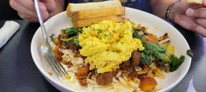 Vegan breakfast bowl with steak at Black & Blue Diner in Las Vegas