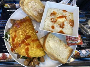 Omelet with grits at Black & Blue Diner in Las Vegas