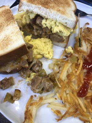 Breakfast sandwich  at Black & Blue Diner in Las Vegas
