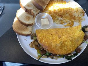Omelette with steak at Black & Blue Diner in Las Vegas